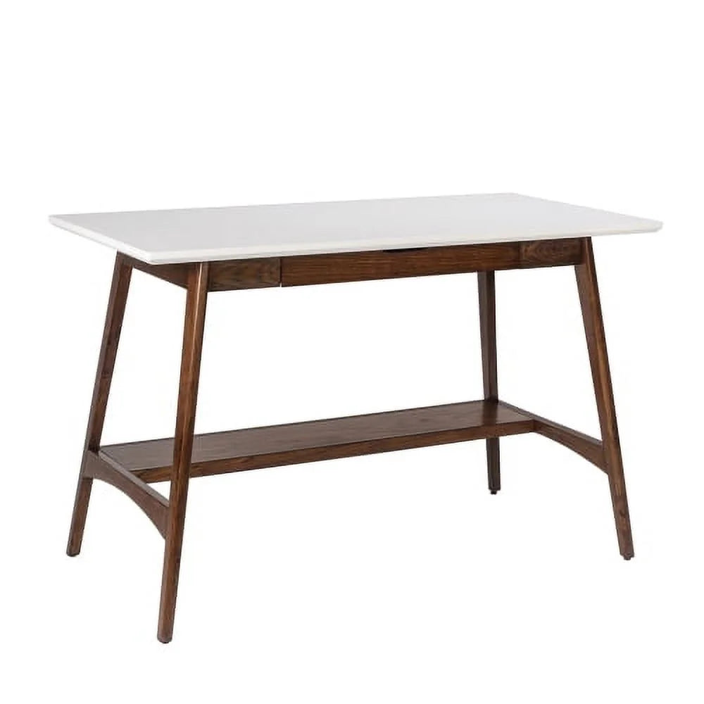 Off White Pecan Wood Desk I53813