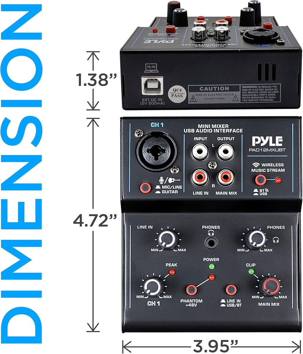 2-Channel Bluetooth DJ Controller Sound Mixer with USB Audio Interface R900634