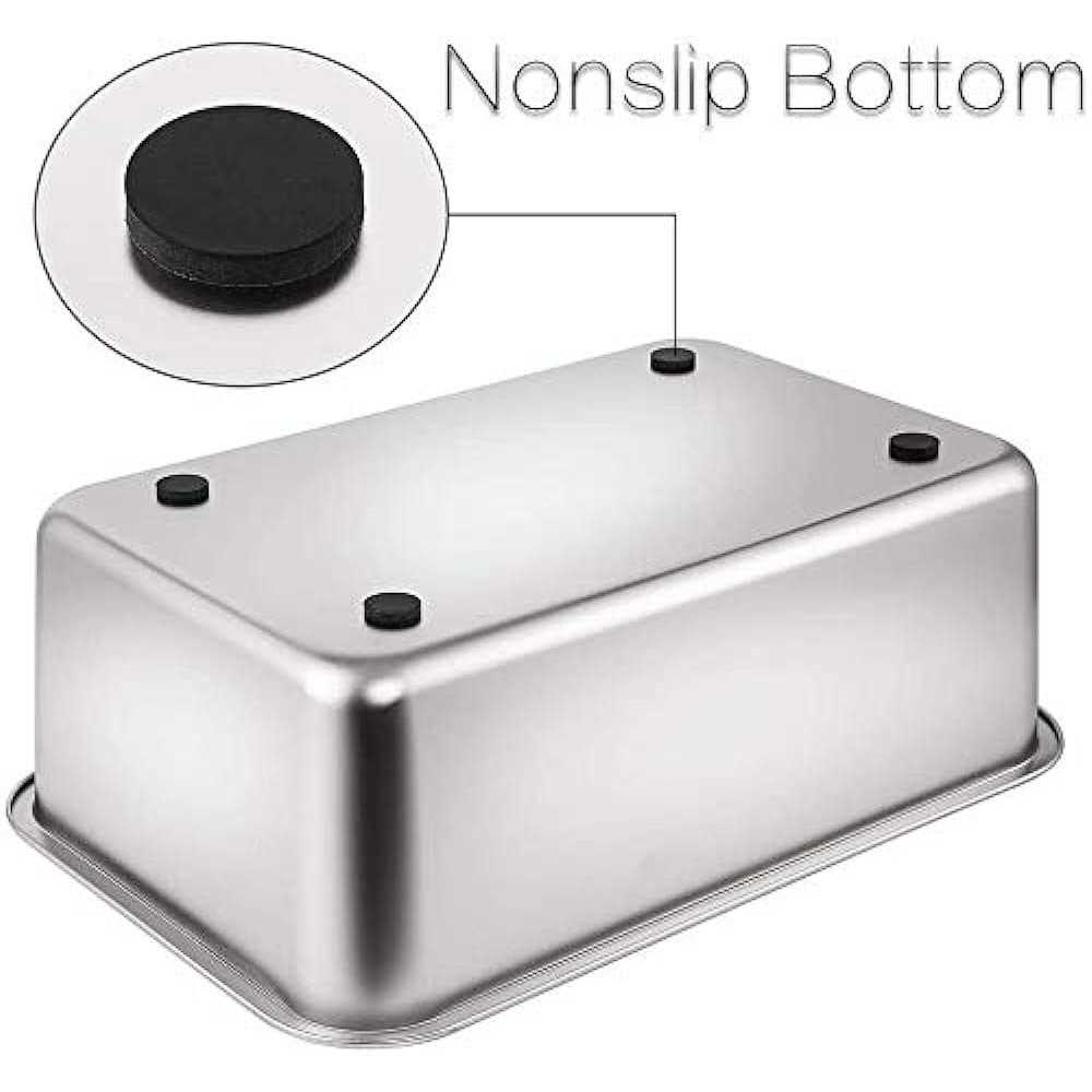 Stainless Steel Litter Box with High Sides and Non Slip Rubber Feet A80786