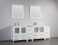 84 in. Double Sink Vanity Cabinet with Ceramic Sink & Mirror H945