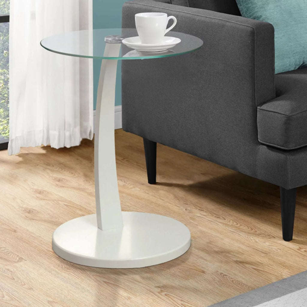 White C-shaped Accent Table D16034