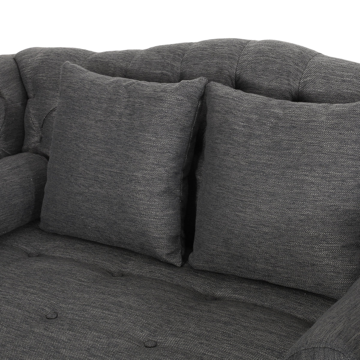 Dark Brown and Charcoal Tufted Chaise Lounge Y833140
