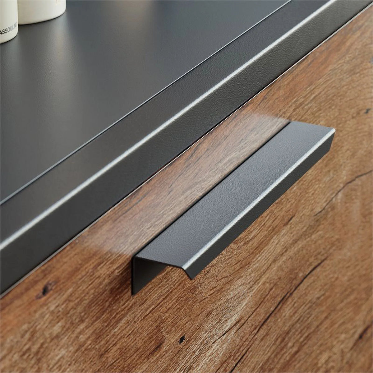 Engineered Wood Lateral File Cabinet in Vintage Oak/Black P123488