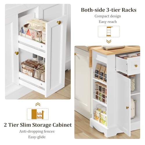 White Kitchen Island with Storage N56494