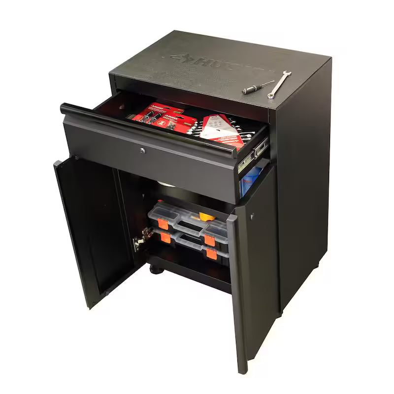 7 Piece Welded Steel Garage Storage System Black B9436