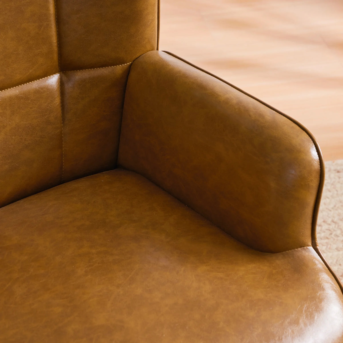 Faux Leather Accent Chair with Wing Side K536