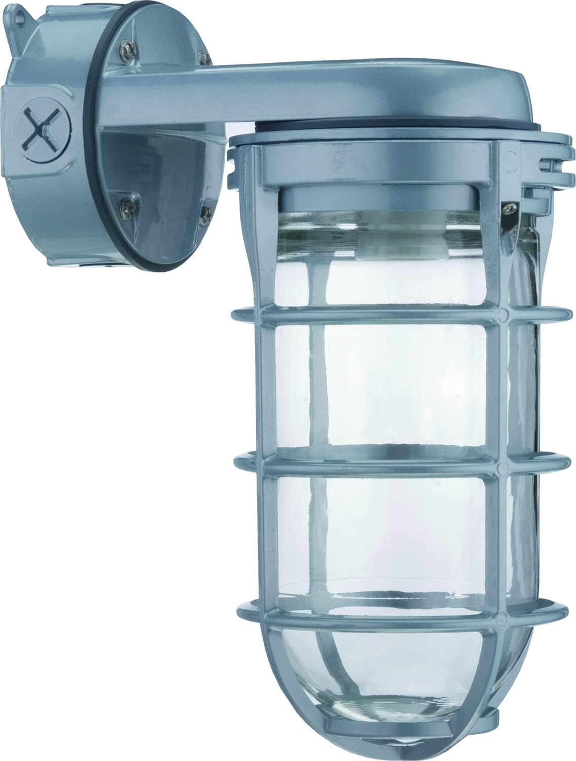 Wall Mount Utility Vapor Tight Light, Incandescent, 120 Volts, 150 Watts, Grey F25445