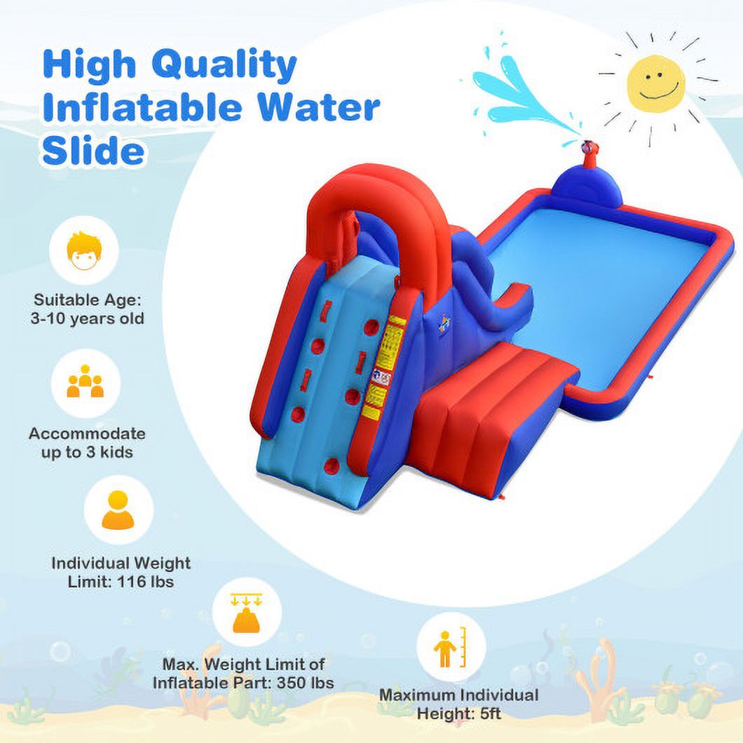 5-in-1 Inflatable Water Slide with Climbing Wall Y972465