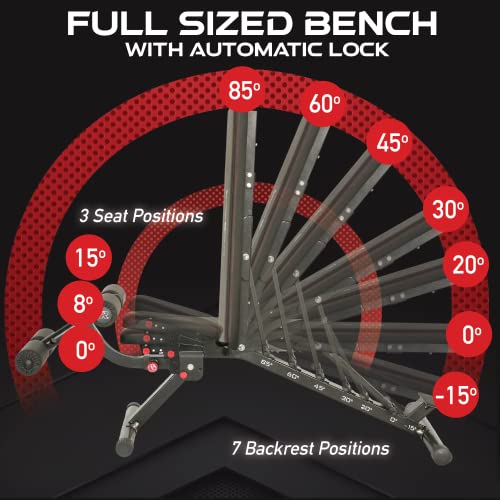 Adjustable Weight Bench for Incline Decline Strength Training F971