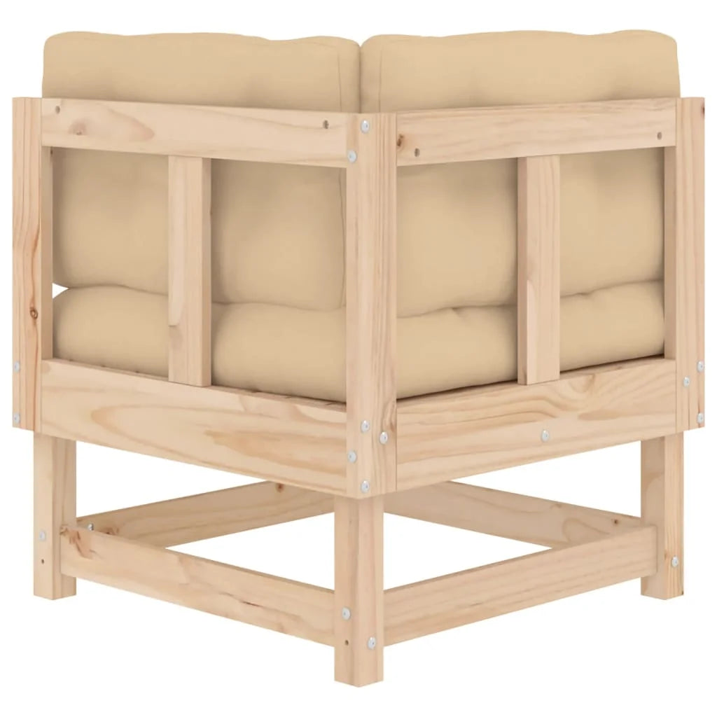 Solid Wood Pine Corner Sofa with Cushions K162