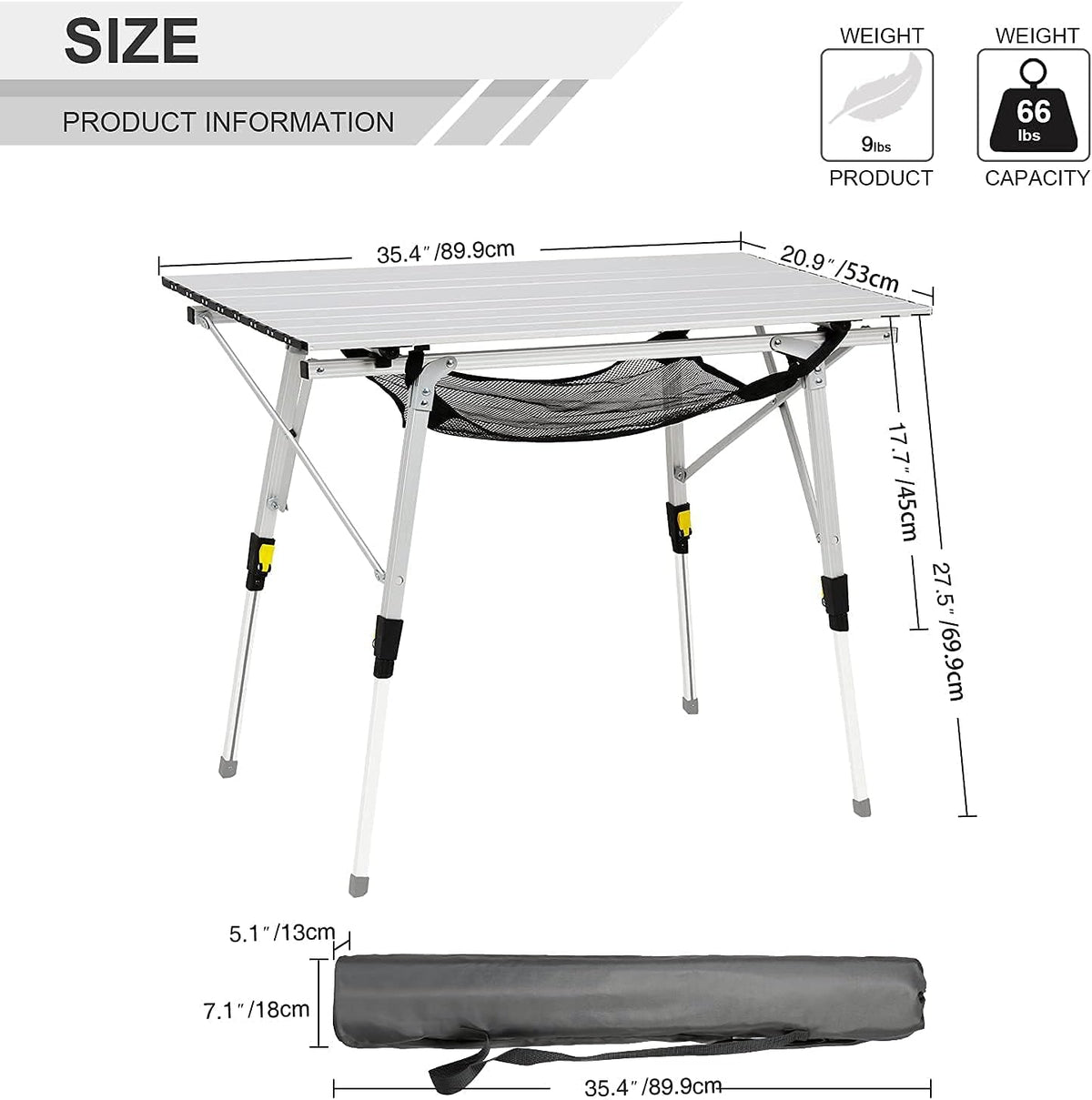 Portable Folding Camping Table Ultra Lightweight Aluminum C2643