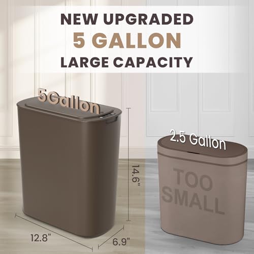 White 5 Gallon Automatic Motion Sensor Trash Can with Lid S649