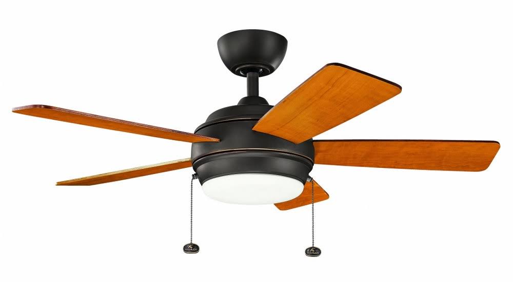 42 inch Ceiling Fan with Light Kit Satin Black Finish with Black/Silver Blade Finish with Etched Cased Opal Glass K9370