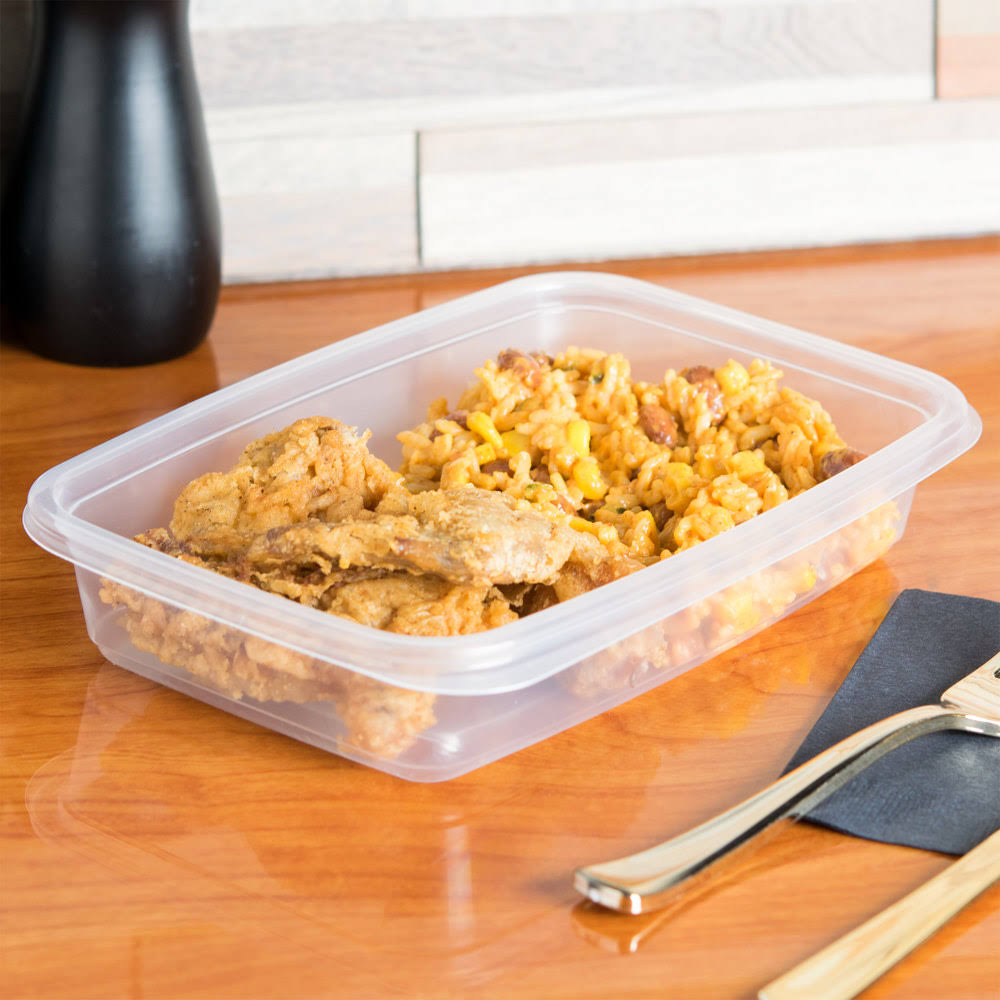 24 oz Clear Rectangular Microwaveable Container W4349