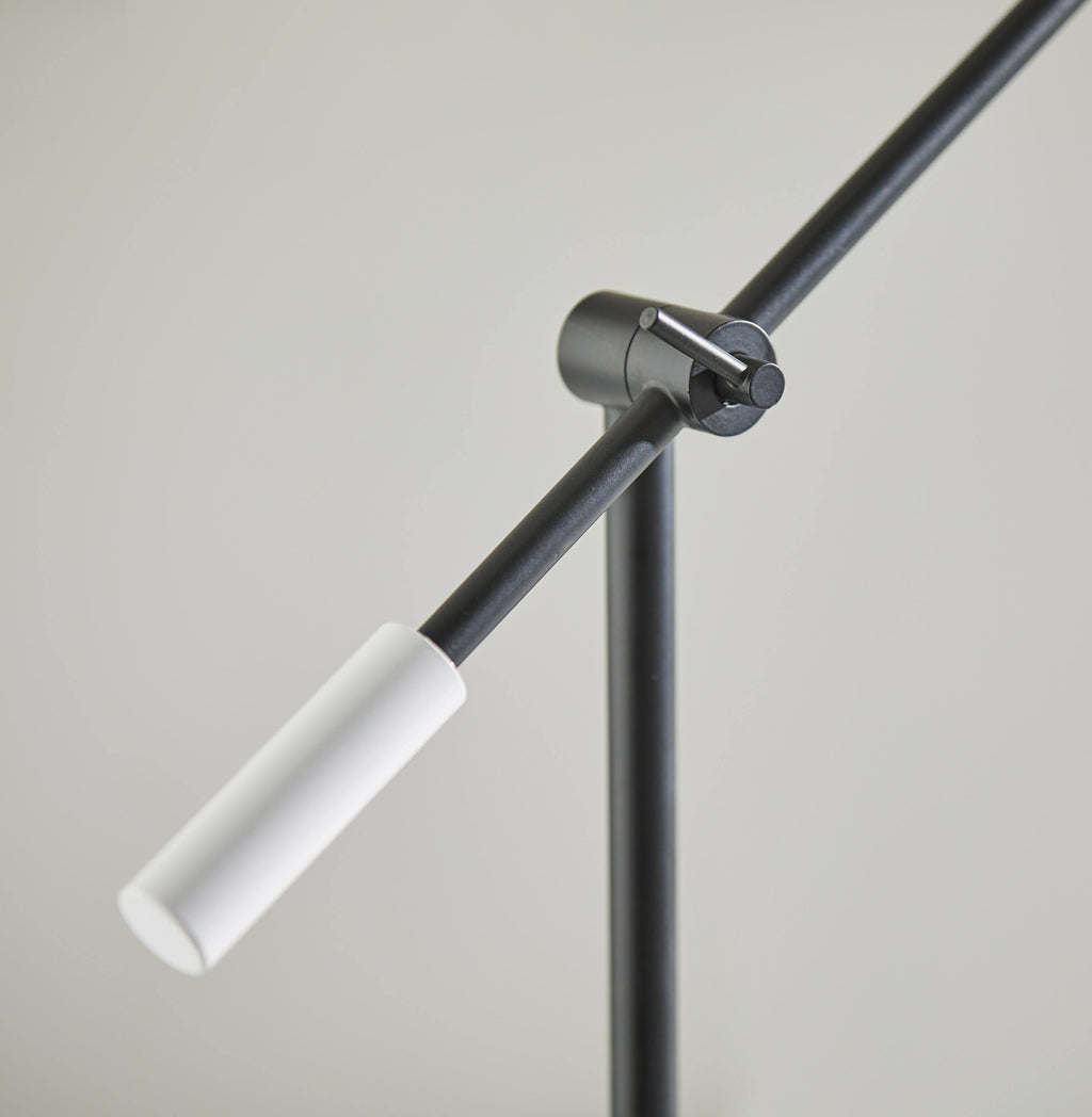 Black White and Antique Brass Desk Lamp B830115