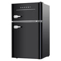 Retro Mini Refrigerator 2-Door Compact Refrigerator, 3.2 Cu.ft, Black Q938