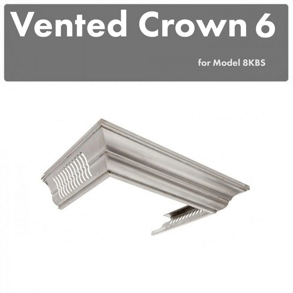 Vented Crown Molding Profile 6 for Wall Mount Range Hood in Stainless Steel D651635