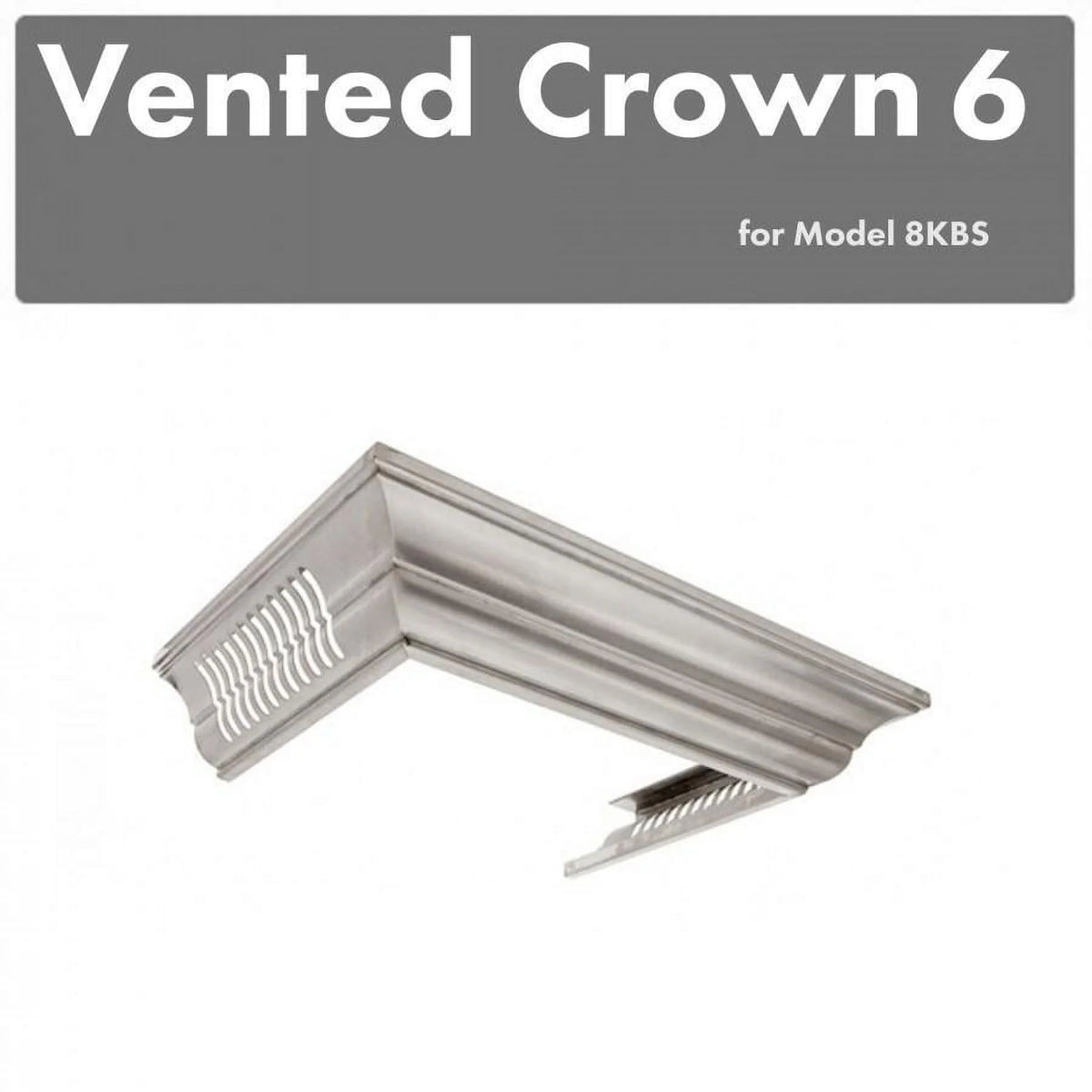 Vented Crown Molding Profile 6 for Wall Mount Range Hood in Stainless Steel D651635