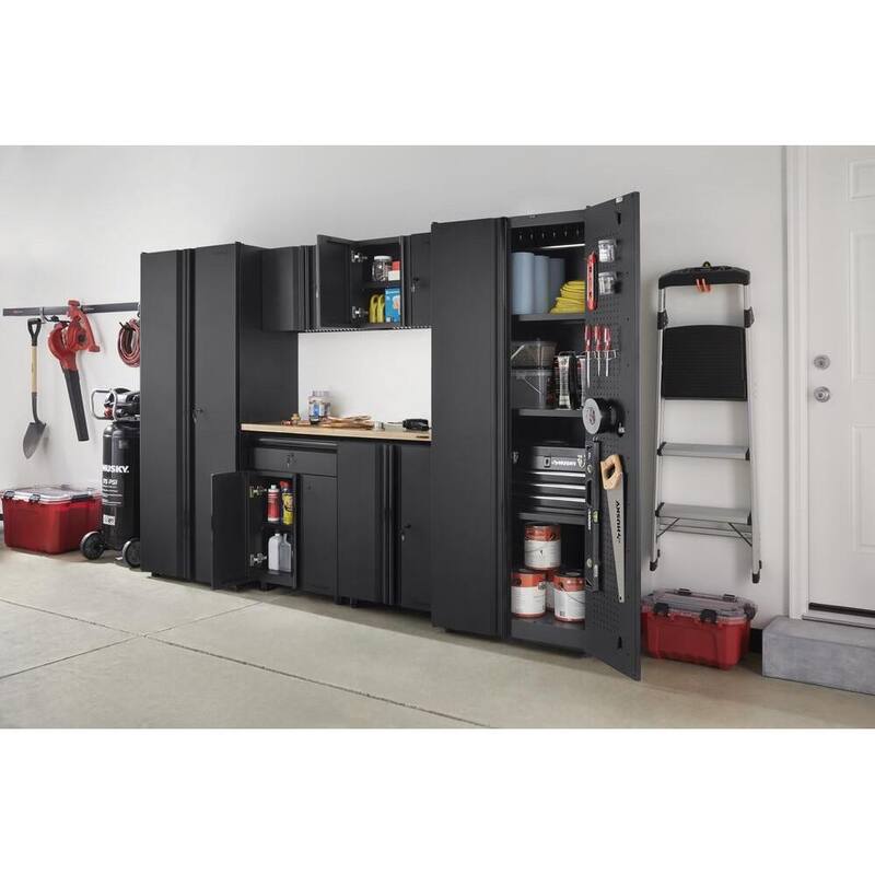 7 Piece Welded Steel Garage Storage System Black B9436