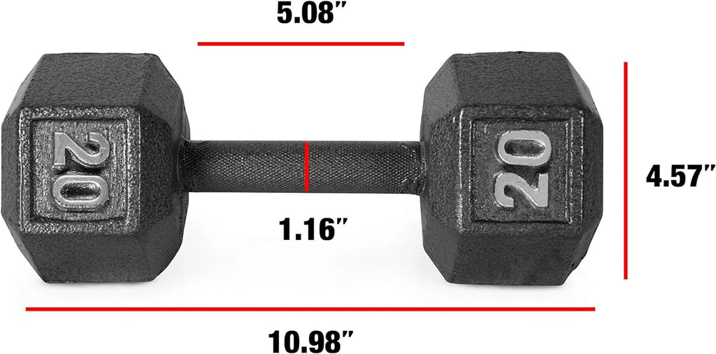 CAP CAST IRON HEX DUMBBELL, BLACK, Single R9340