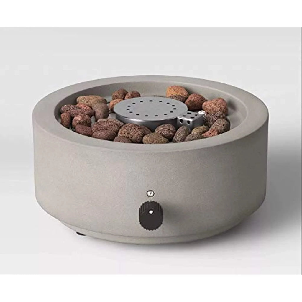 Round Patio Tabletop Fireplace with Umbrella Hole, 10 Inches, Gray D252264
