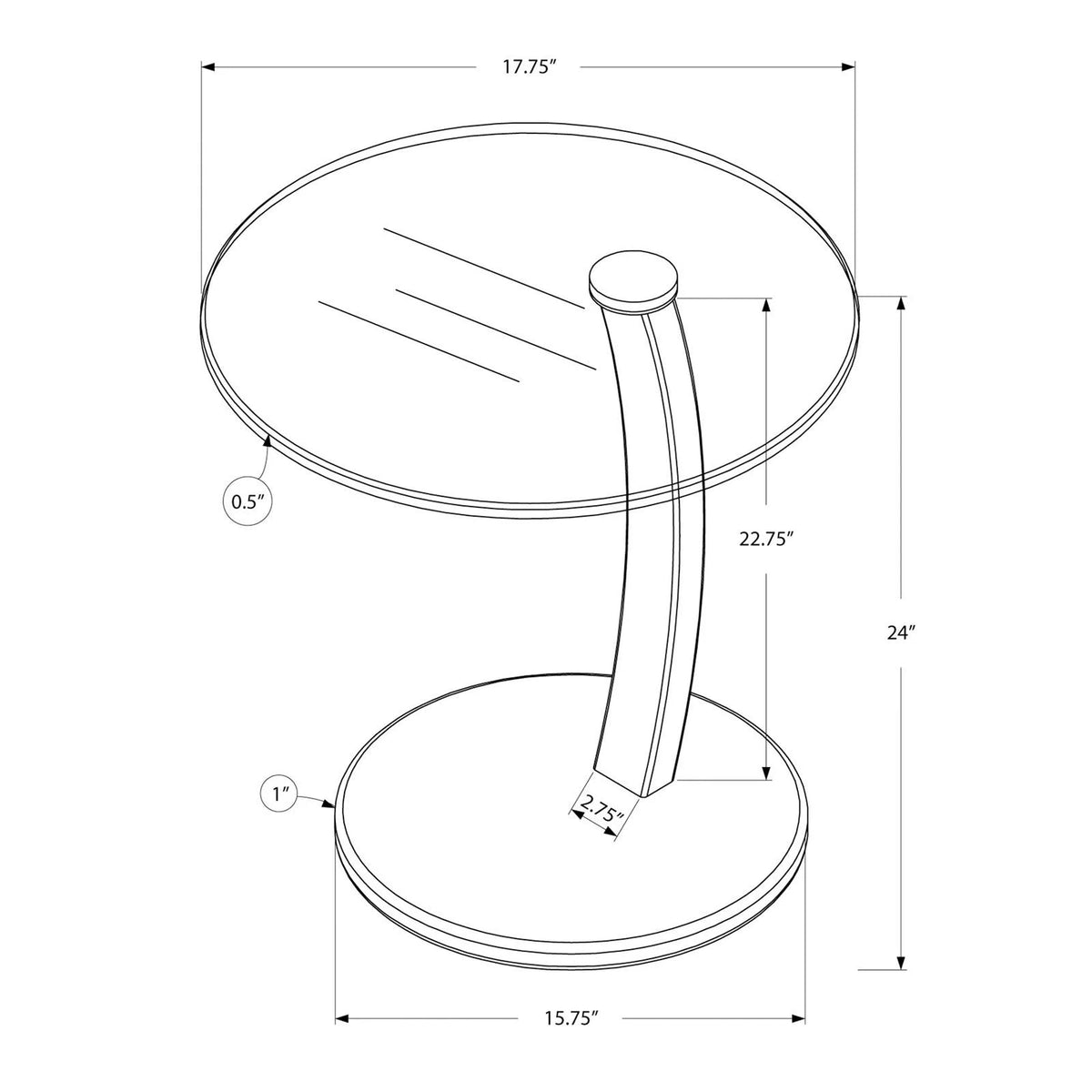 White C-shaped Accent Table D16034