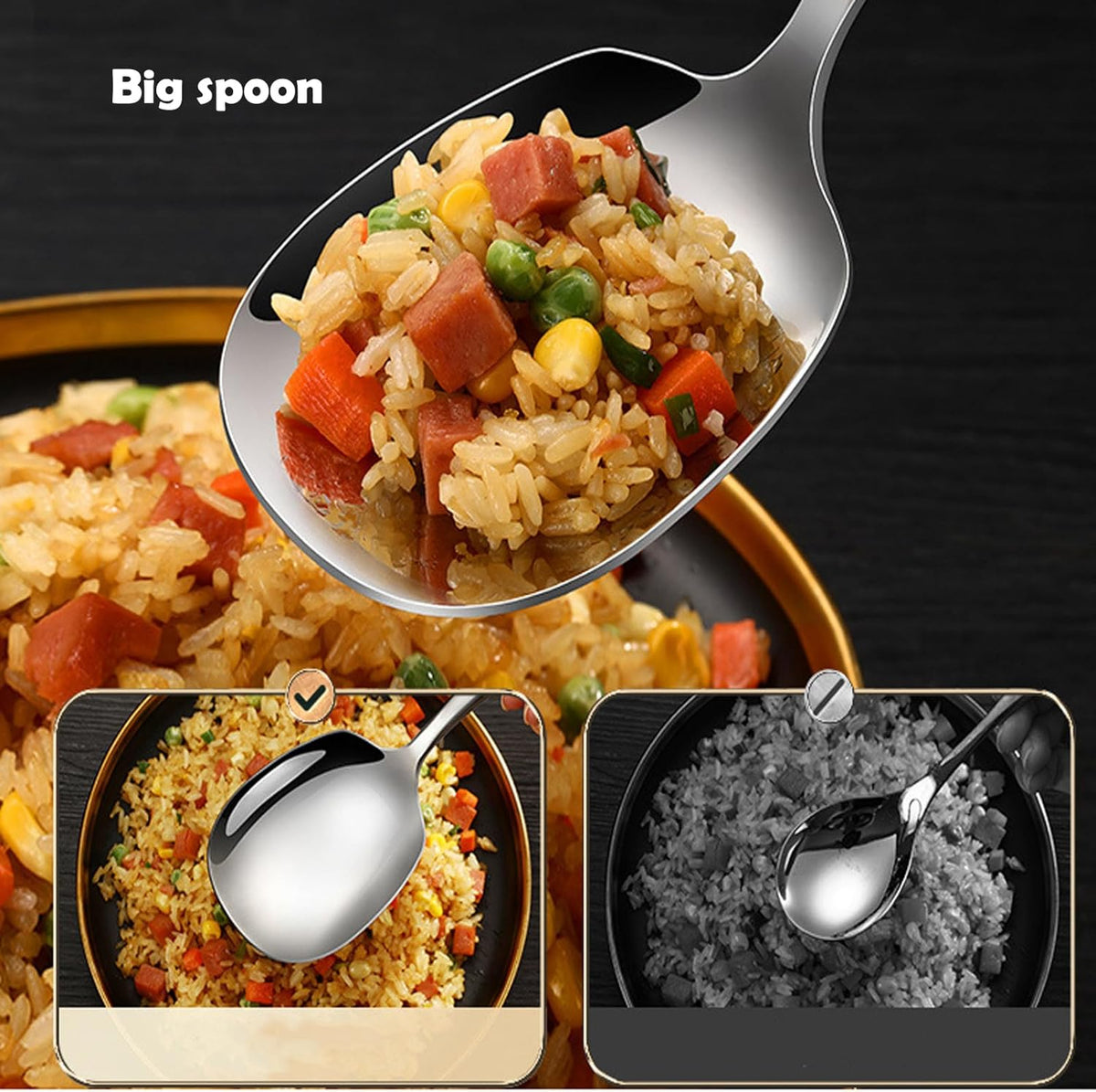 9.5 Inch 316L Stainless Steel Serving Spoon K773
