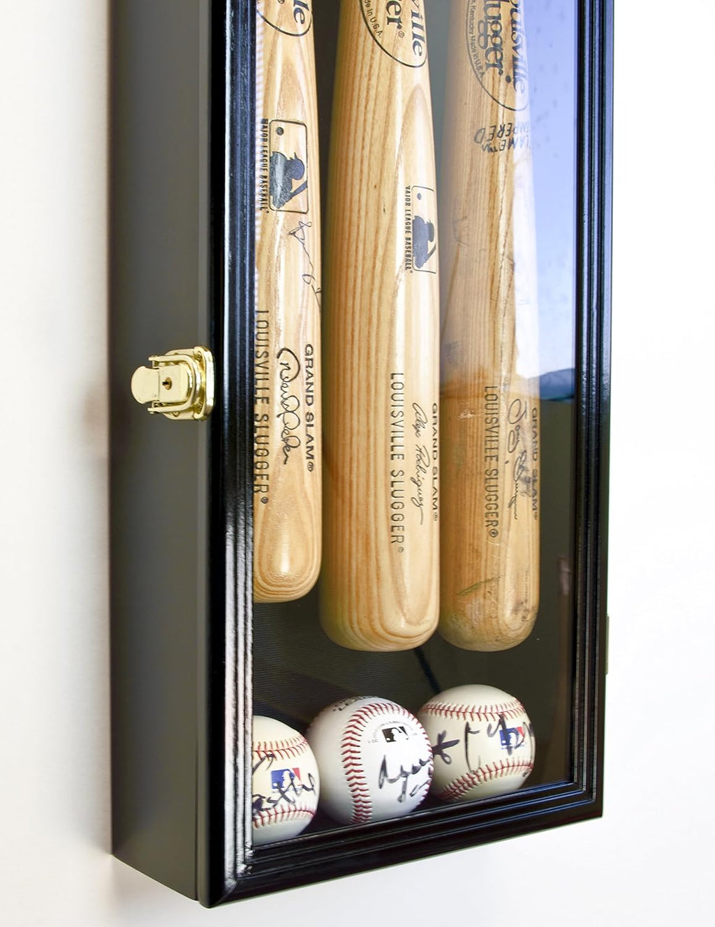 Black Baseball Bat Display Case Wall Rack V39261