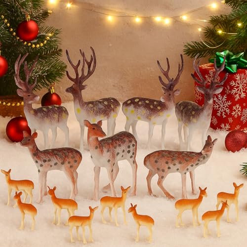 60 Pcs Mini Plastic Deer Figurines Cake Toppers T636773