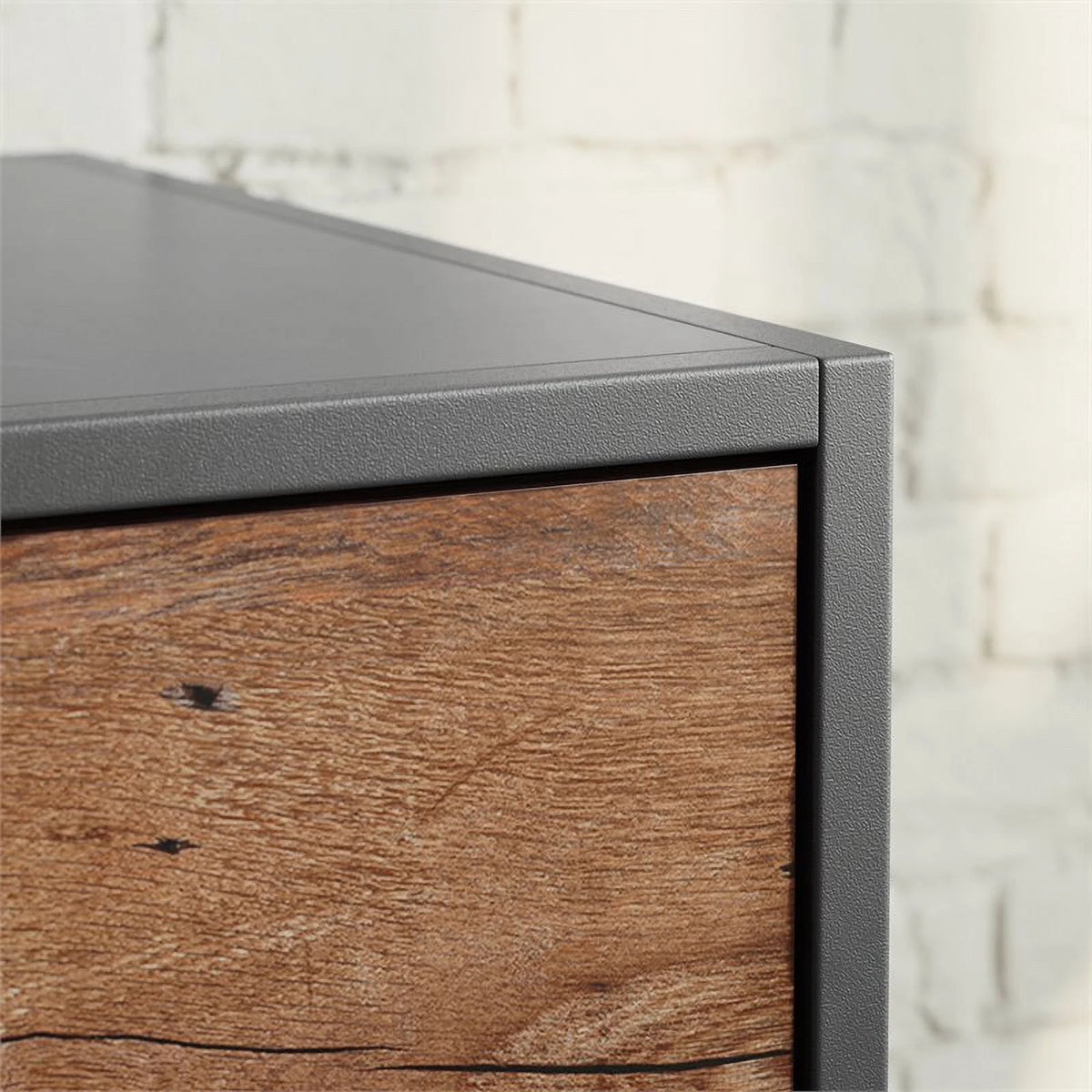 Engineered Wood Lateral File Cabinet in Vintage Oak/Black P123488