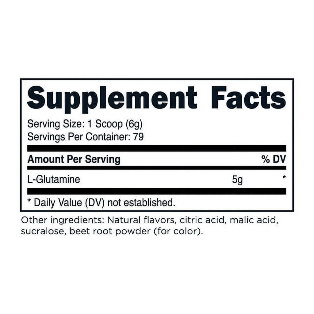 L-Glutamine Powder 500g Strawberry Lemonade Gluten Free Non-GMO G4011