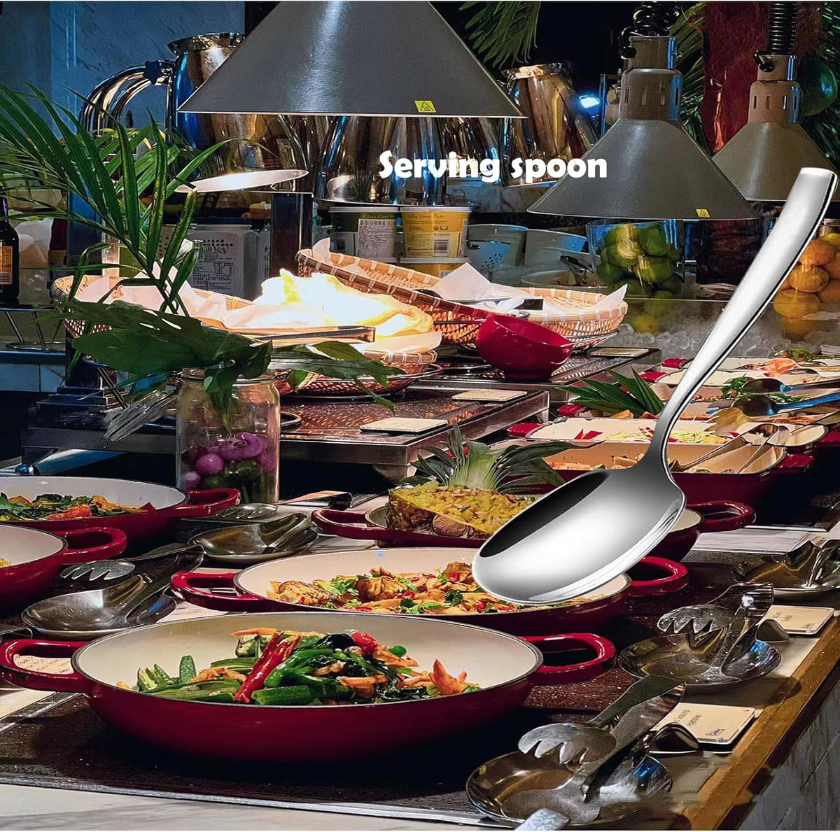9.5 Inch 316L Stainless Steel Serving Spoon K773