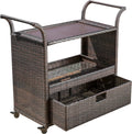 Multibrown Outdoor Wicker Bar Cart O4755