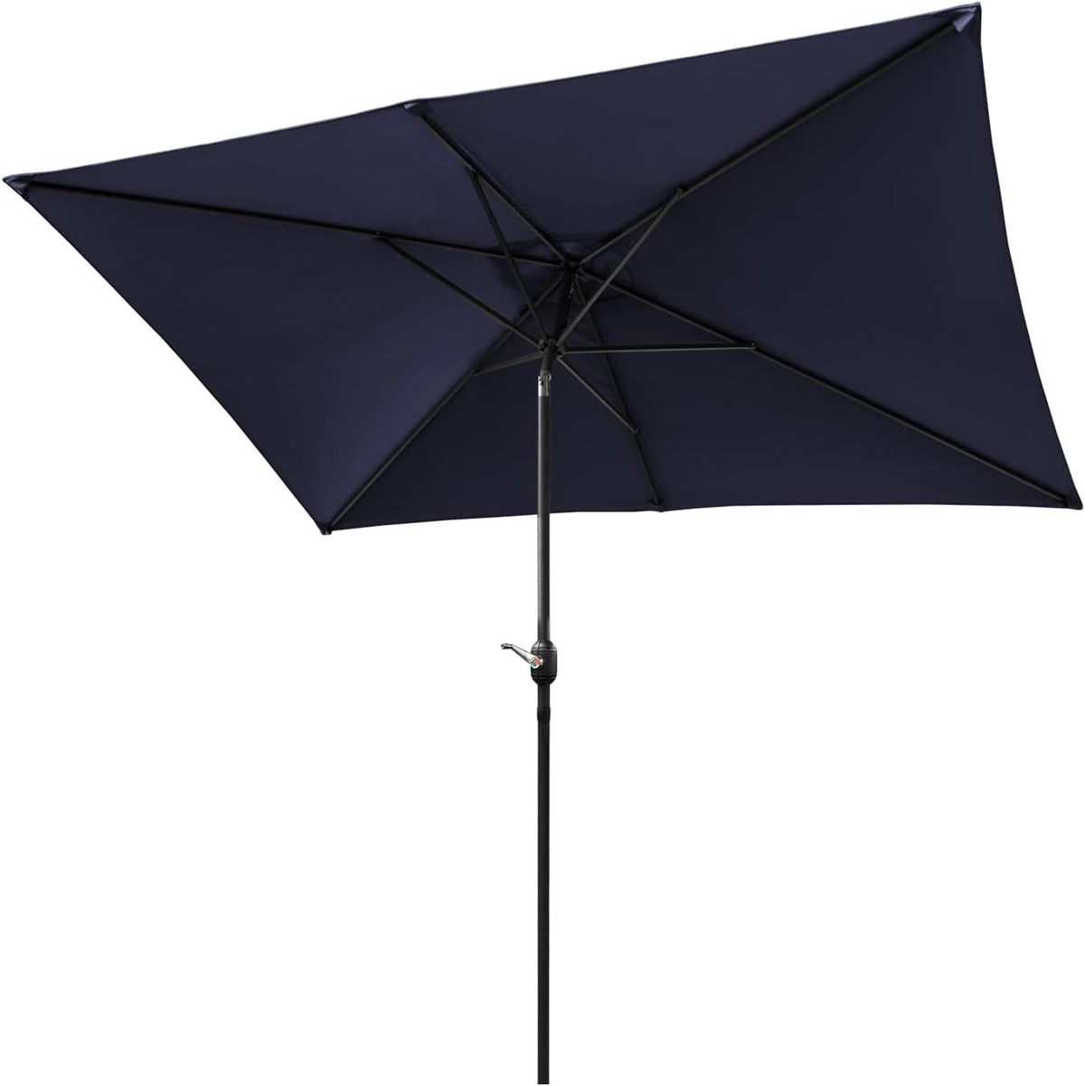 Navy Blue Rectangular Polyester Patio Table Umbrella O282