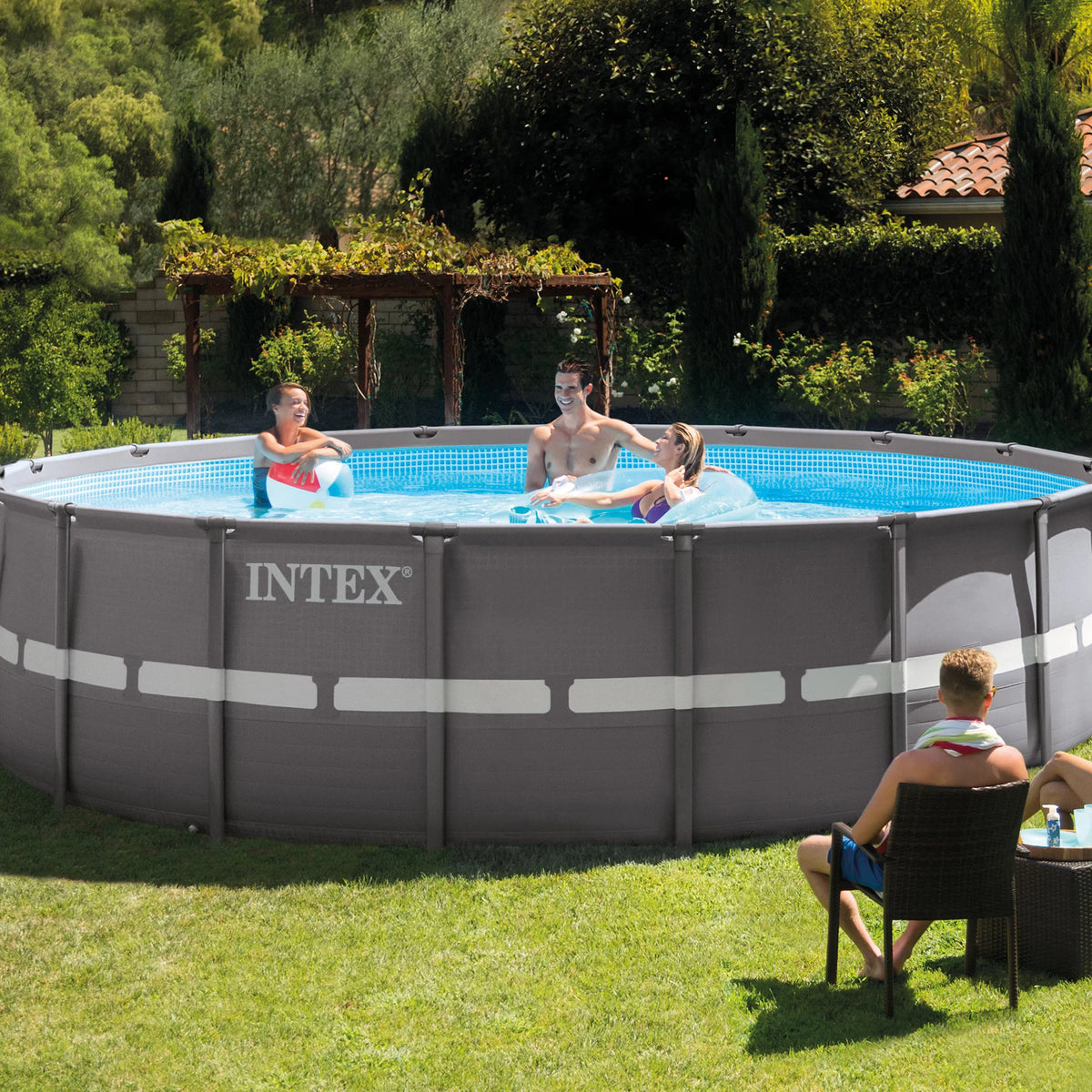 18ft X 52in Ultra Frame Pool Set with Sand Filter Pump O6908
