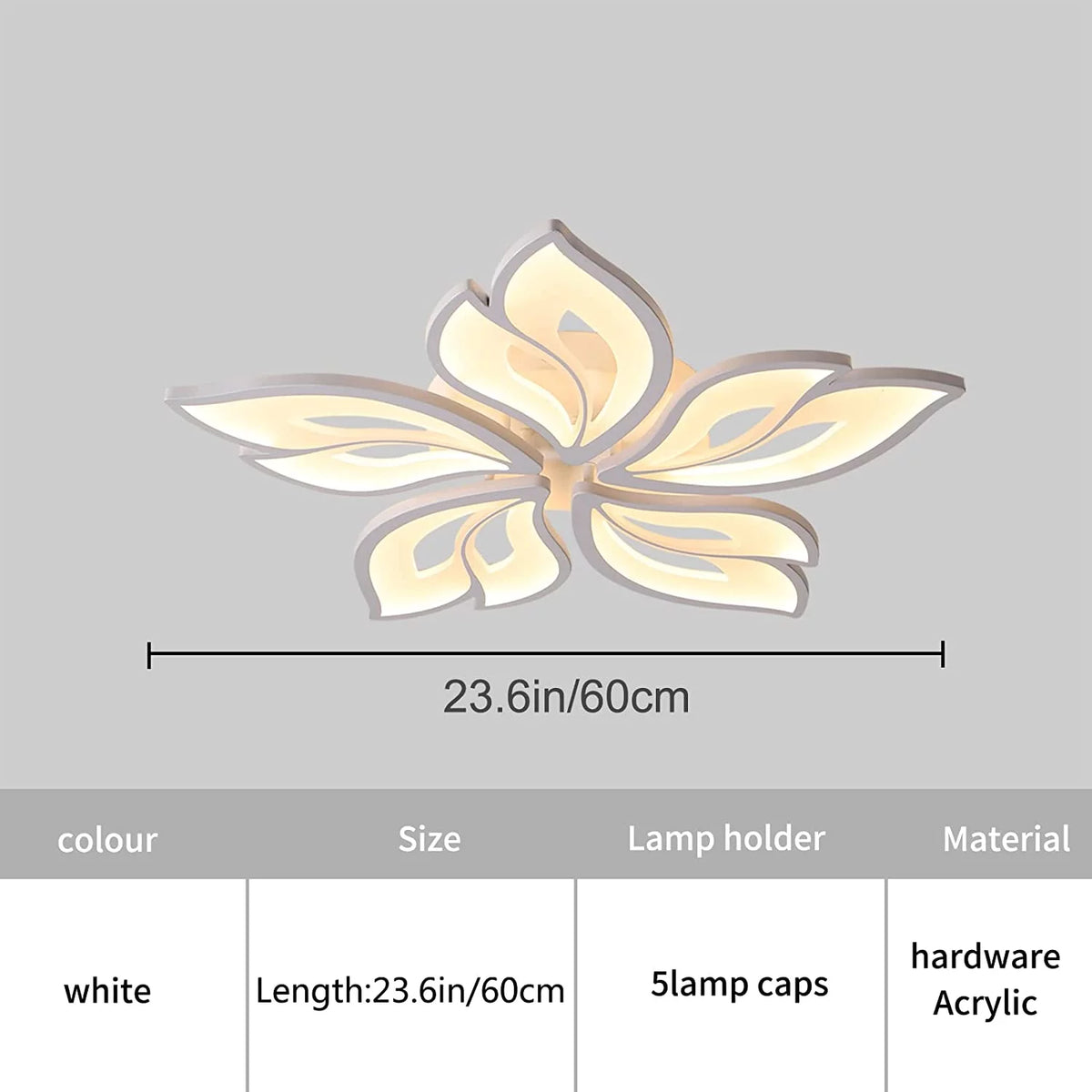 White Dimmable LED Flush Mount Ceiling Light X9801