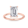 Emerald Cut Moissanite Lab Diamond Thin Band Solitaire Engagement Ring C518