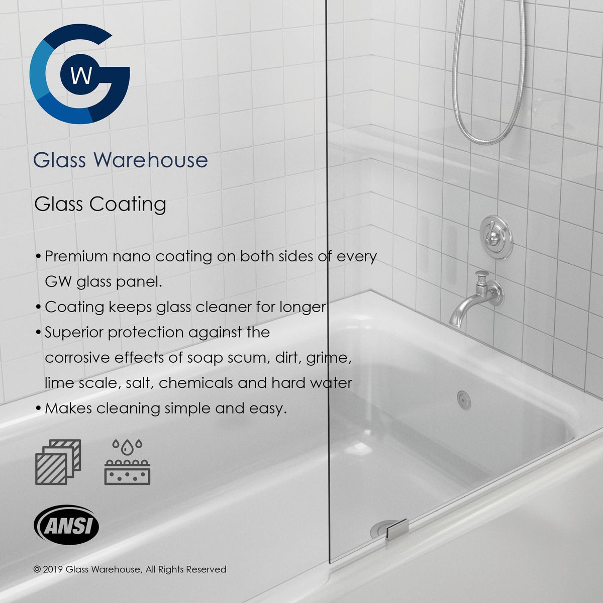 Chrome Frameless Hinged Shower Door A4895