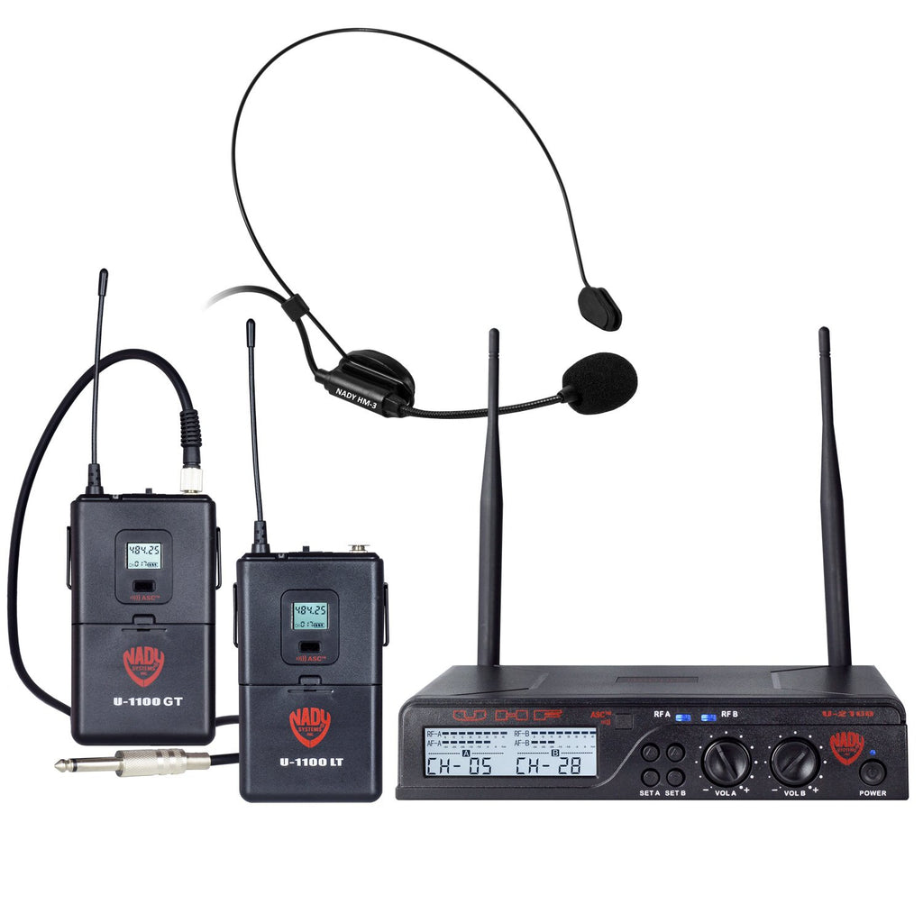 UHF Wireless Lavalier Microphone and Instrument/Guitar System L84741