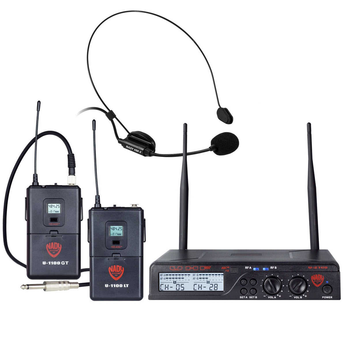 UHF Wireless Lavalier Microphone and Instrument/Guitar System L84741