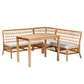 Honey Rattan 4-Piece Dining Nook Set T663050