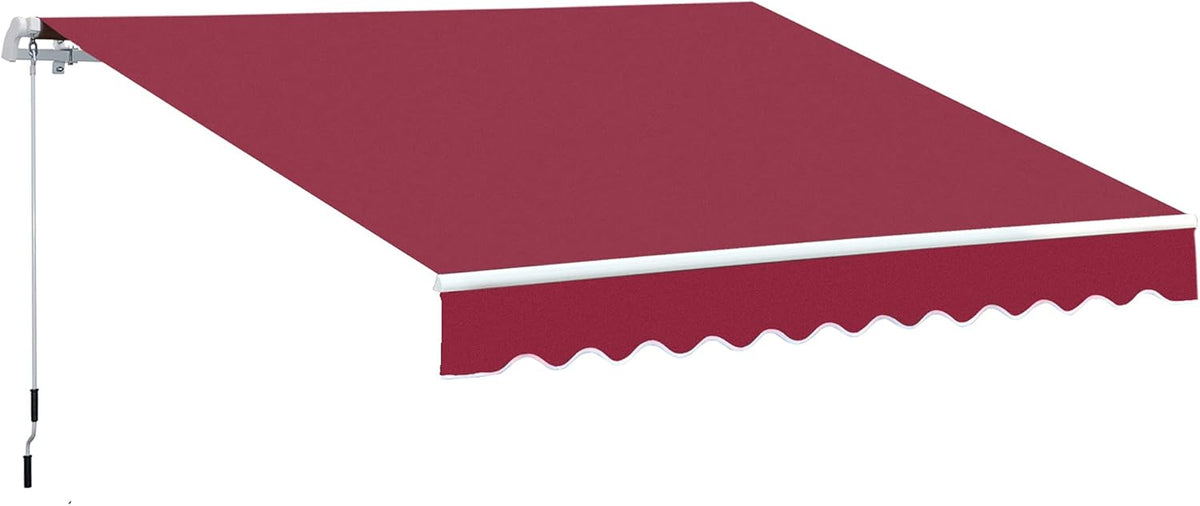 Retractable Patio Awning Canopy with Manual Crank Handle E93950