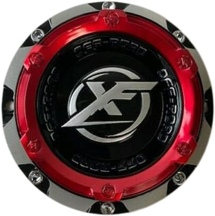Gloss Black with Red Top Wheel Center Cap H636