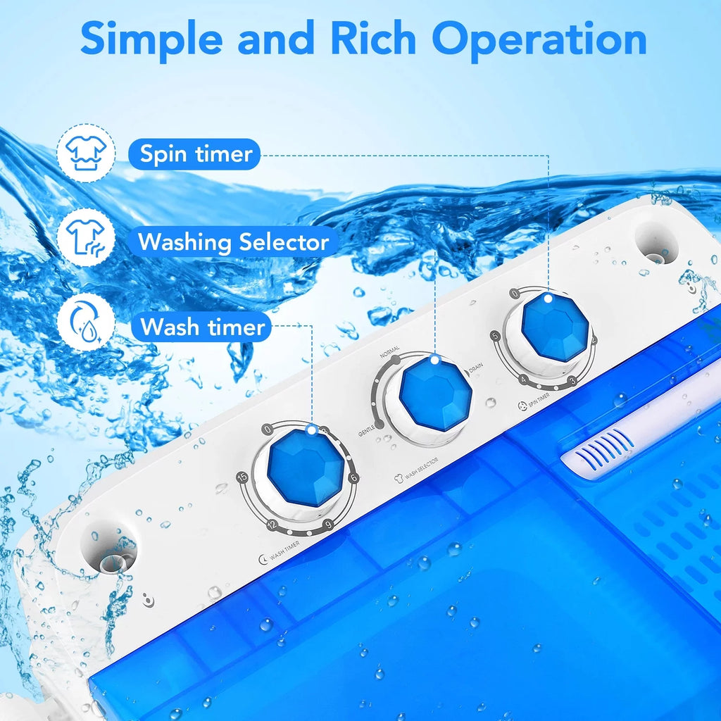 Portable 17.6lbs Twin Tub Washing Machine T37559