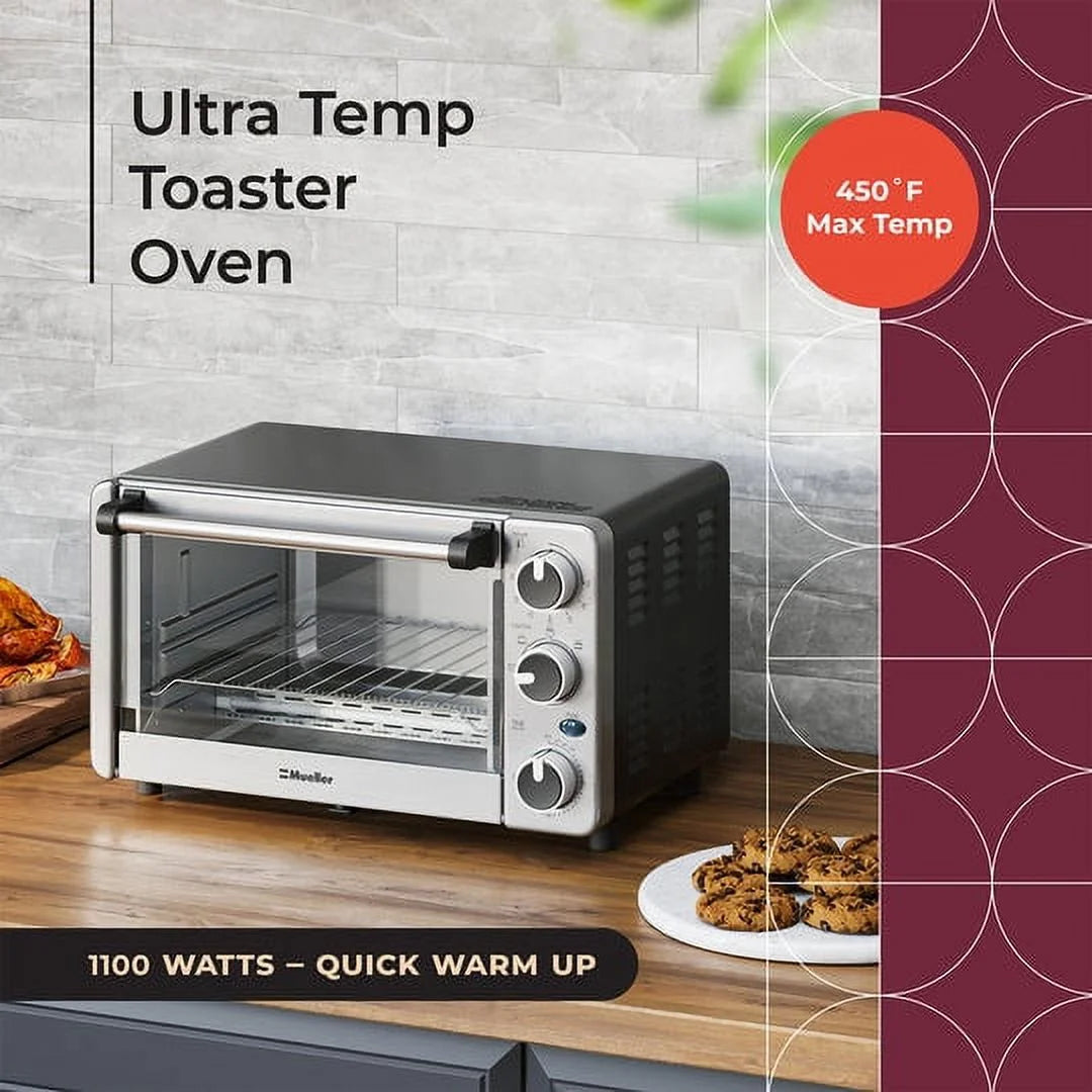 Stainless Steel 4 Slice Toaster Oven with 30 Minute Timer E315415