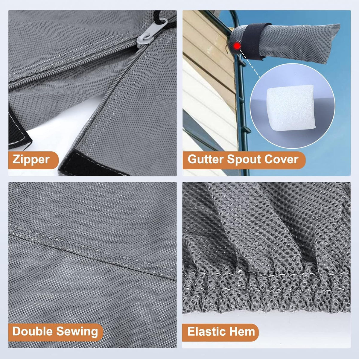 6 Layers 5th Wheel RV Cover with 2Pcs Extra Straps & Gutter Spout Covers T2596