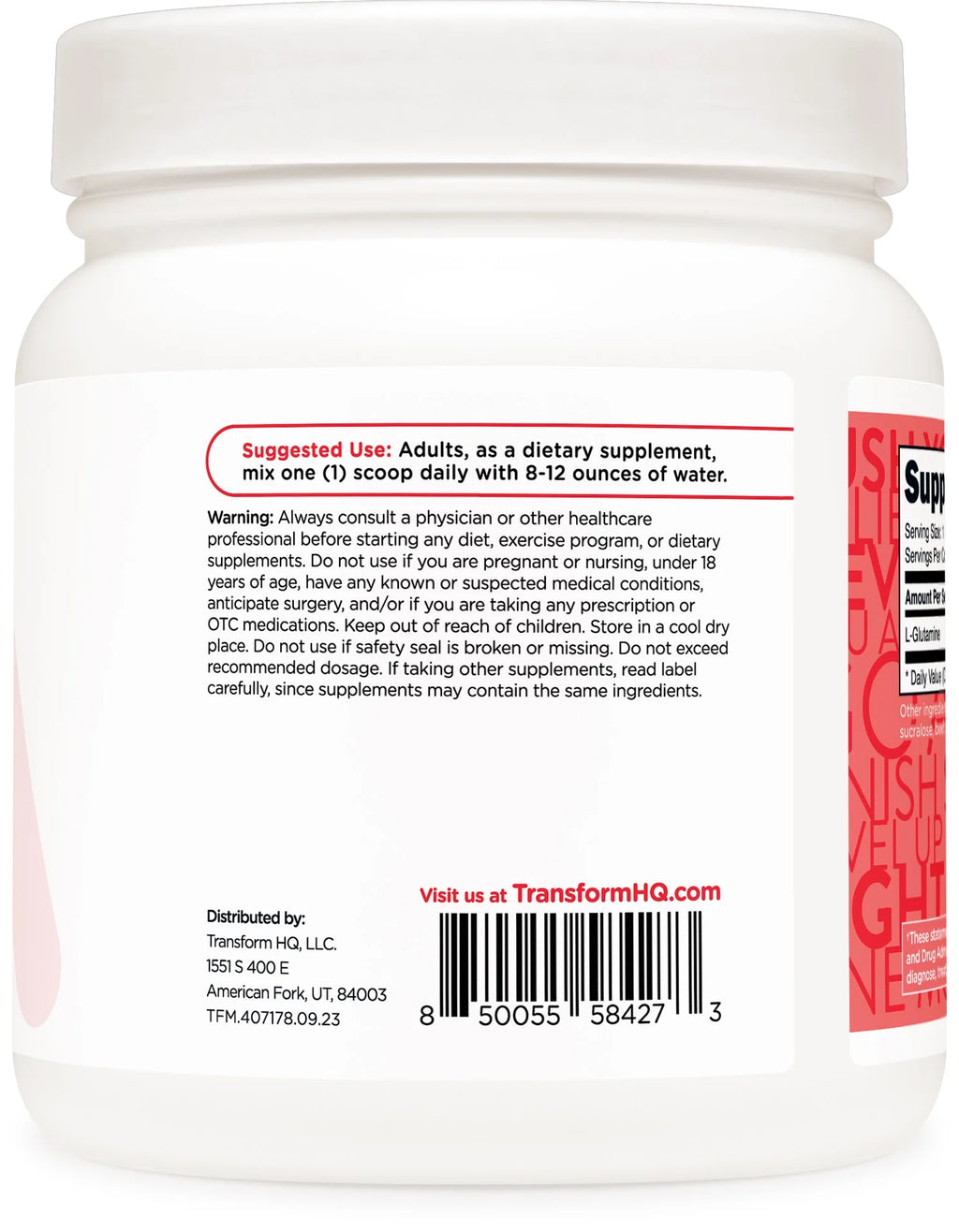 L-Glutamine Powder 500g Strawberry Lemonade Gluten Free Non-GMO G4011