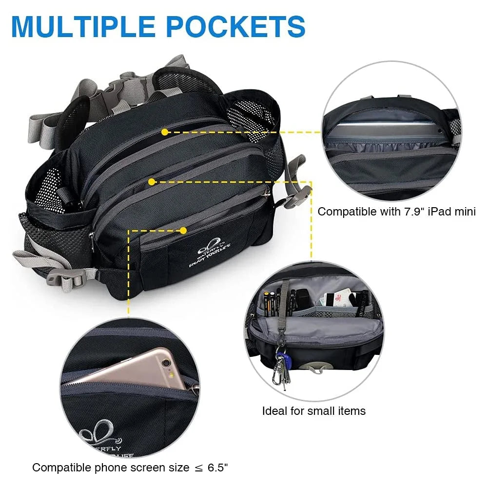 4.5L Fanny Pack Waist Bag with Two Water Bottle Holder C9967