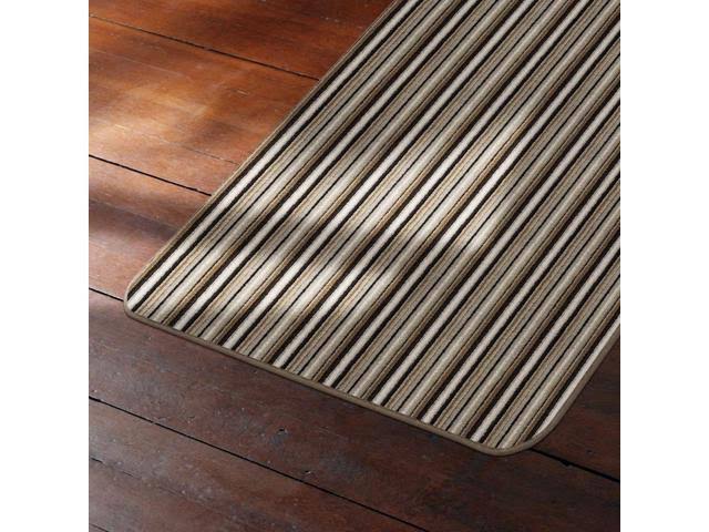 Mocha Brown Stripe Skid-Resistant Carpet Runner 8 ft. x 36 in. R255715