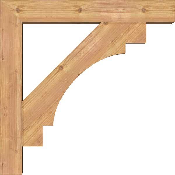 5 1/2x22W x 28x22D x 28x22H Smooth Bracket with Offset Brace, Western Red Cedar E311128